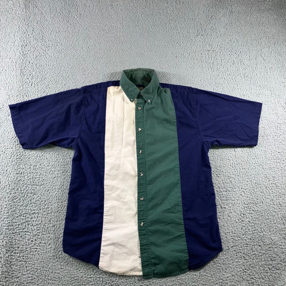 Vintage Specialty Collection‎ Button Down Shirt Men Small Colorblock Retro